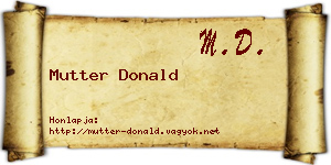 Mutter Donald névjegykártya